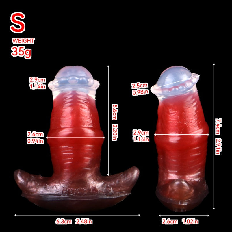 Gode anal fantaisie avec gode ceinture et plug anal – Sextoys en silicone rouge sang, semblables à des bêtes, pour une pénétration profonde
