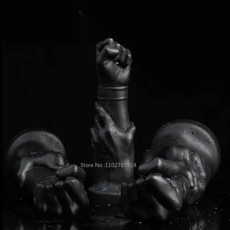 Énorme gode anal noir Butt Plug - Jouet sexuel d'expansion anale vaginale en silicone réaliste
