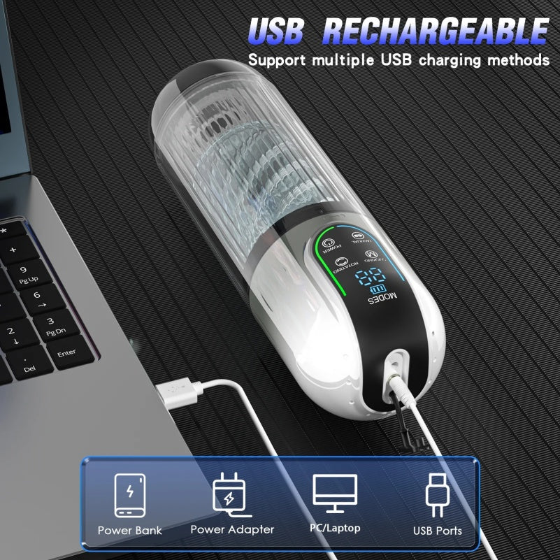 Appareil portable intelligent pour lécher et sucer des pipes – Sextoys multi-technologies pour hommes