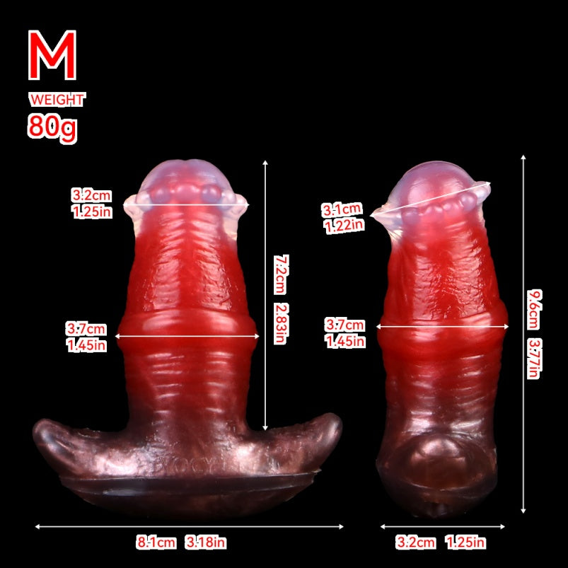 Gode ​​anal fantaisie avec gode ceinture et plug anal – Sextoys en silicone rouge sang, semblables à des bêtes, pour une pénétration profonde